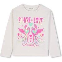 Billieblush Girls Metallic Print Long Sleeve T-Shirt - Off White