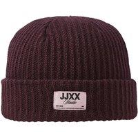Jjxx Girl Jjxx Girls Ribbed Knit Turn-Up Branded Beanie Hat - Dark Red