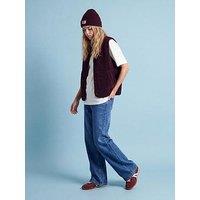 Jjxx Girl Girls Vera Teddy Fleece Gilet - Dark Red