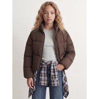 Jjxx Girl Girls Maeve Padded High Neck Zip Jacket - Brown