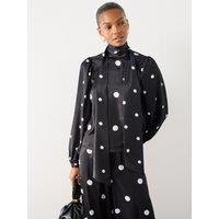 The Very Collection Polka Dot Satin Scarf Detail Blouse