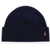 Polo Ralph Lauren Mens Signature Pony Seamless Crown Turn-Up Beanie - Hunter Navy