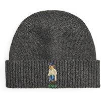 Polo Ralph Lauren Mens Polo Bear Ribbed Turn-Up Beanie Hat - Grey