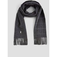 Polo Ralph Lauren Mens Reversible Check Scarf - Dark Grey