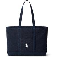 Polo Ralph Lauren Mens Pony Logo Zip Top Medium Tote Bag - Navy