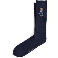 Polo Ralph Lauren Mens Cotton Bear Embroidered Socks - Navy