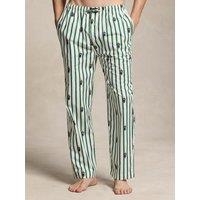 Polo Ralph Lauren Mens Polo Bear Striped Drawcord Pyjama Bottoms - Green