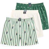 Polo Ralph Lauren Mens Bear Print Loose Fit 3 Pack Woven Boxers - Assorted