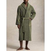 Polo Ralph Lauren Mens Shawl Collar Tie Belt Dressing Gown - Dark Green