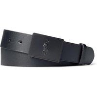 Polo Ralph Lauren Mens Plaque Buckle Faux Leather Belt - Black