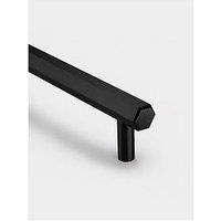 Pushka Home Brass Bar Handle - Black - Hole Centre 384Mm - Hexagonal