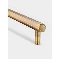 Pushka Home Brass Bar Handle - Antique Gold - Hole Centre 128Mm - Hexagonal