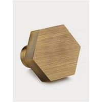 Pushka Home Brass Door Knob - Antique Gold - Hexagon