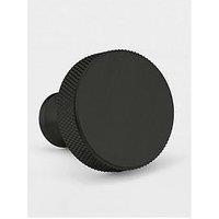 Pushka Home Brass Door Knob - Black - Round Knurled
