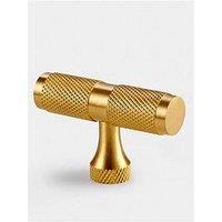 Pushka Home Brass T Bar - Gold - Knurled