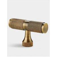 Pushka Home Brass T Bar - Antique Gold - Knurled