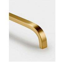Pushka Home Brass Bar Handle - Gold - Hole Centre 128Mm - Curved