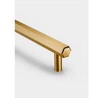 Pushka Home Brass Bar Handle - Gold - Hole Centre 128Mm - Hexagonal