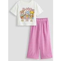 The Very Collection Girls K-Pop Graphic T-Shirt And Gingham Trouser Set (2 - 8 Years)