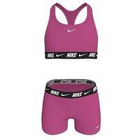 Nike Junior Girls Racerback Bikini & Short Set - Pink