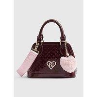 River Island Girls Monogram Crossbody Bag - Burgundy