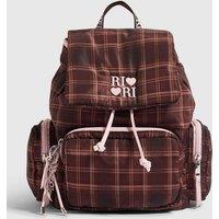 River Island Girls Check Multi Pocket Backpack - Brown
