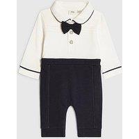 River Island Mini Baby Boys Bow Tie Top And Trousers Set - Navy