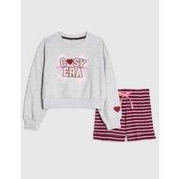 River Island Girls Cosy Era Sweatshirt Pyjamas Set - Grey