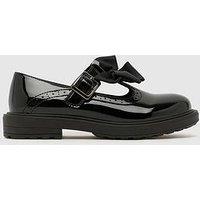 Schuh Loz Patent Bow T-Bar Girls Youth - Black
