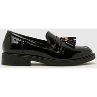 Schuh Girls' Patent Tassel Loafers With Fringe Detail - Black