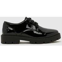 Schuh Older Patent Lace-Up Shoes With Chunky Heel - Black