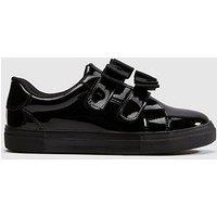 Schuh Junior Bow Velcro Trainer- Black