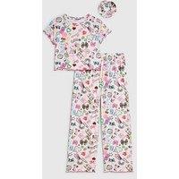 River Island Girls Pink Sticker Print Pyjamas Set - Pink