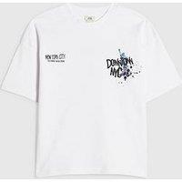 River Island Boys Downtown Nyc Graphic T-Shirt - White