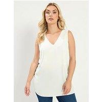 Yours Curve Swiss Moss Cami - White
