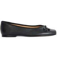 Dune London Harllowe Bow And Metal Charm Trim Ballerina - Black