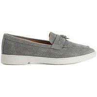 Dune London Grinning Suede Slip On Loafers - Grey