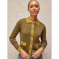 White Stuff Charlotte Collar Cardigan - Green
