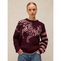 White Stuff Tiger Stripe Jumper - Purple