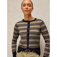 White Stuff Lois Fairisle Crew Neck Cardigan