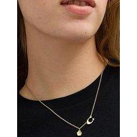 Coach Enamel Signature Tea Rose Charm Pendant Necklace - Gold Tone