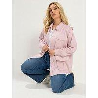 Yours Curve Carpenter Jacket - Pink
