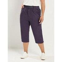 Yours Curve Cropped Trousers - Purple