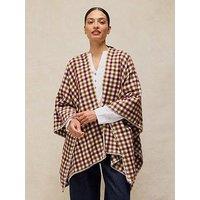 White Stuff Check Poncho - Green