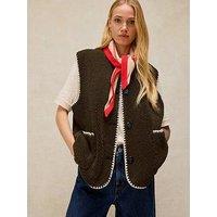 White Stuff Borg Stitch Detail Gilet - Green
