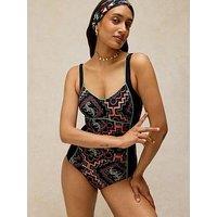 White Stuff Splash Control Swimsuit - Black