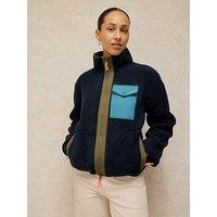 White Stuff Borg Zip Through Jacket - Blue