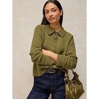 White Stuff Shepherd Collar Cardigan - Green