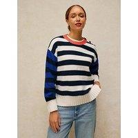 White Stuff Bea Button Detail Cotton Knitted Jumper