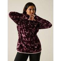 Regatta Ladies Margot 1/4 Zip Fleece-Fig Brushstroke Print.